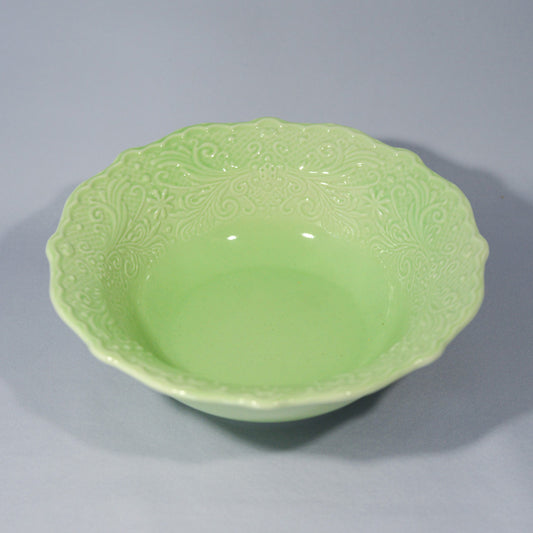 レースボウル 15cm 〈ペールグリーン〉