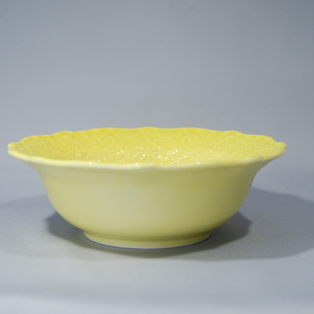 レースボウル 15cm 〈ペールイエロー〉