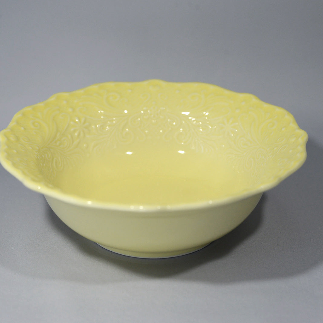 レースボウル 15cm 〈ペールイエロー〉