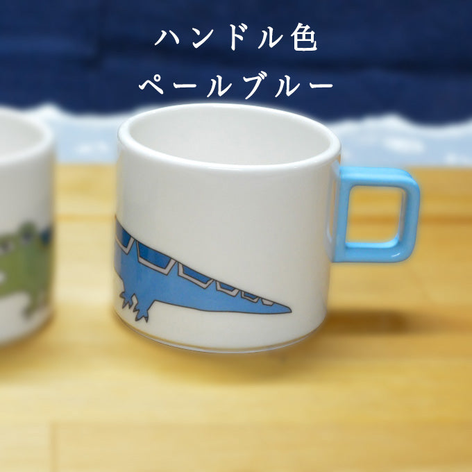 ワニマグ〈ボディ：アイボリー、ハンドル：ペールブルー〉